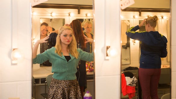 Students at the theatre dressing room