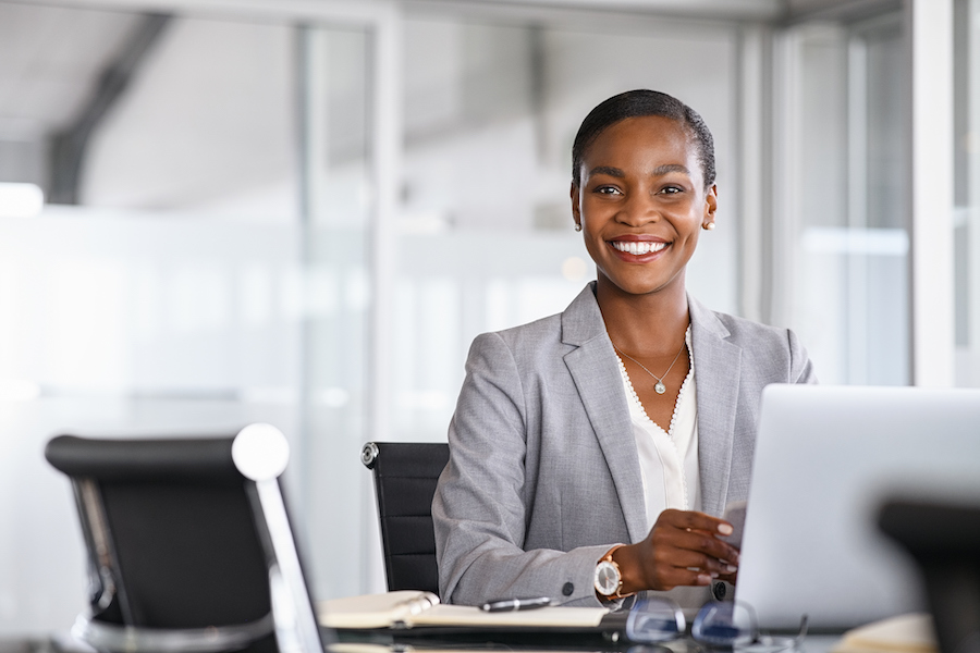 A woman in a business suit