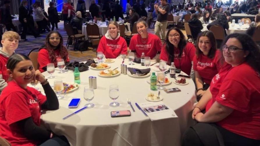 Jumpstart teachers in a dining table