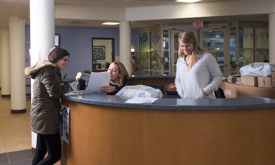 Front desk of a residence hall