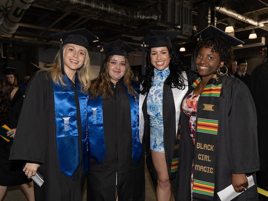 Women in graduation robes